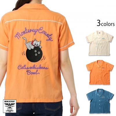 半袖ボウリングシャツ「CAT」◆HOUSTON/レディース