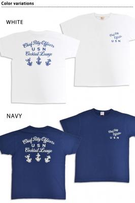 半袖Tシャツ「U.S.N COCKTAIL LOUNGE」◆BUZZ RICKSON'S