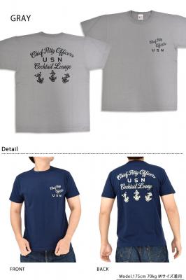 半袖Tシャツ「U.S.N COCKTAIL LOUNGE」◆BUZZ RICKSON'S