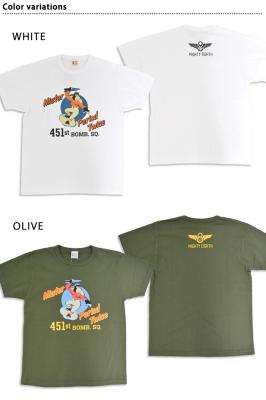 半袖Tシャツ「451st.BOMB.SQ.」◆BUZZ RICKSON'S