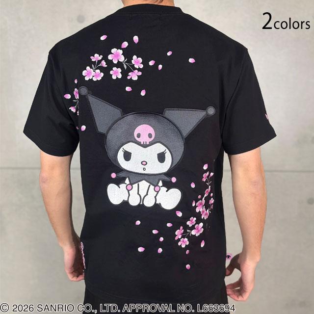 サンリオ 空手 コラボ Tシャツ Mサイズ クロミ sanrio kuromi kuromi×絡繰魂コラボ KUROMI SAKURA半袖Tシャツ 絡繰魂 262090 和柄