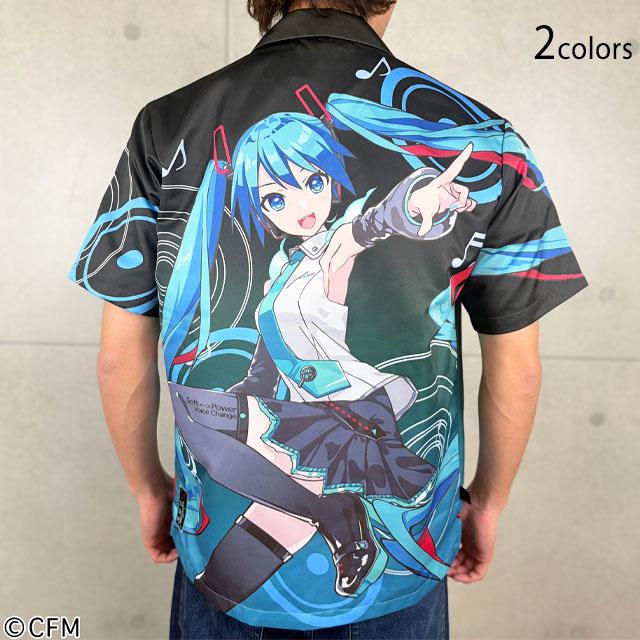 絡繰魂×初音ミク 爆音開襟シャツ 絡繰魂 262009 和柄 和風 アロハ
