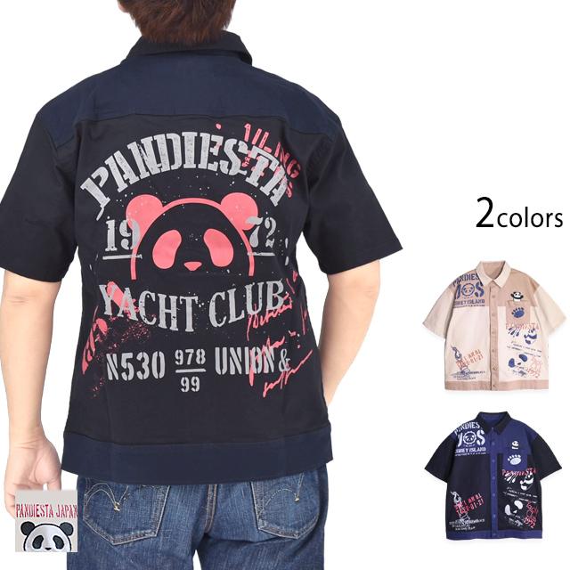 パンダヨットクラブ ツイル切替半袖シャツ PANDIESTA JAPAN 526950