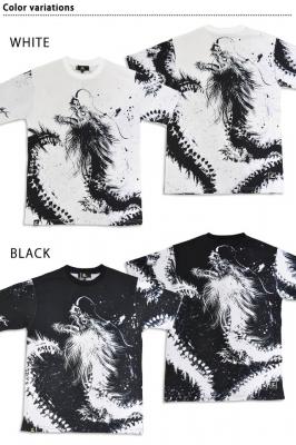 【匠】昇龍 墨絵半袖Tシャツ◆絡繰魂