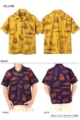 コットンブロードアロハシャツ「ISLAND AVIATION」◆SUN SURF