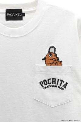 チェンソーマン チェンソーの悪魔ポチタ柄刺繍天竺半袖Tシャツ◆サクラスタイルセレクション