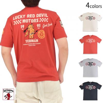 半袖Tシャツ「ラッキーレッドデビルモータース」◆TEDMAN/テッドマン