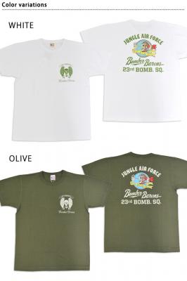 半袖Tシャツ「23rd BOMB.SQ.BOMBER BARONS」◆BUZZ RICKSON'S