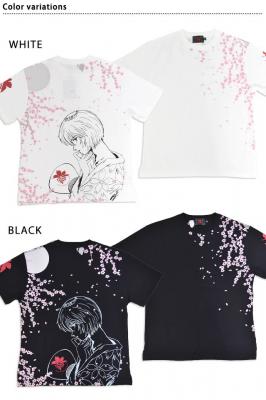 EVANGELION×錦 綾波夜桜半袖Tシャツ◆錦