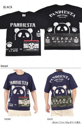 サコッシュ付きミリタリーカモ半袖Tシャツ◆PANDIESTA JAPAN