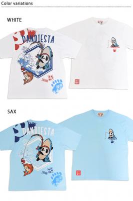 釣りキチサメパンダ半袖Tシャツ◆PANDIESTA JAPAN