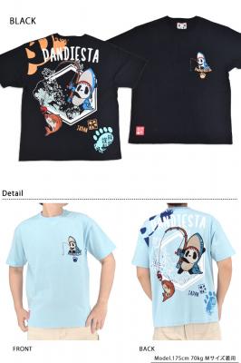 釣りキチサメパンダ半袖Tシャツ◆PANDIESTA JAPAN