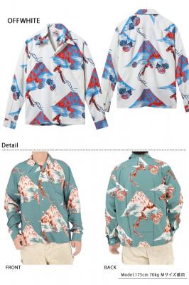 DUKE KAHANAMOKU SPECIAL EDITION 長袖レーヨンアロハシャツ「Mt.FUJI&LUCKY EGGPLANT」◆SUN SURF