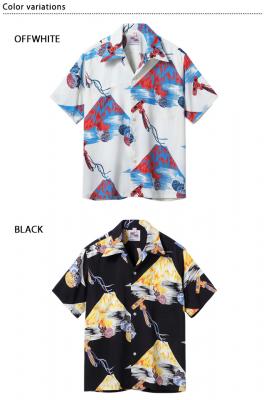 DUKE KAHANAMOKU SPECIAL EDITION レーヨンアロハシャツ「Mt.FUJI&LUCKY EGGPLANT」◆SUN SURF