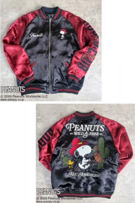 SNOOPYコラボ PEANUTS ロデオクラブリバーシブルスカジャン◆Flagstaff