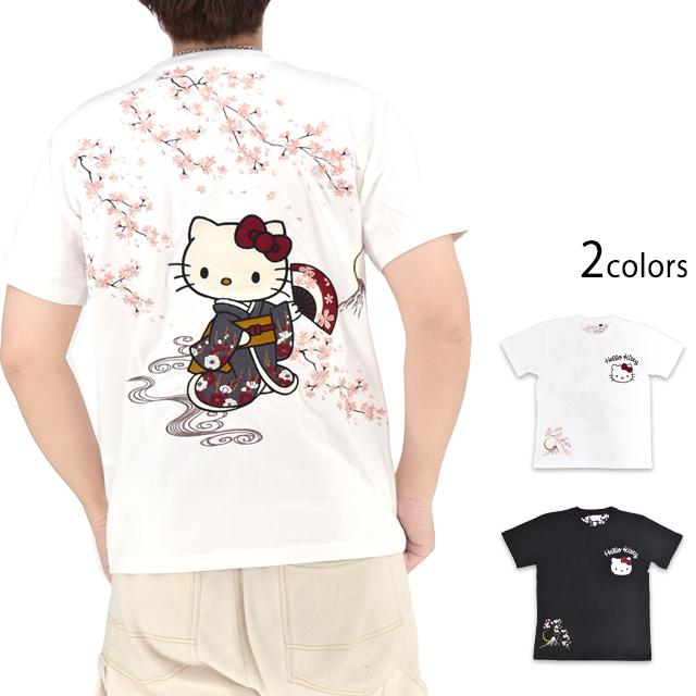 サンリオコラボ半袖Tシャツ「和風キティ」◇サクラスタイル