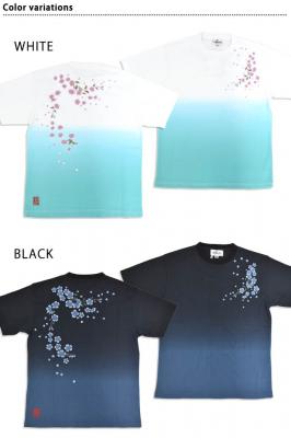 桜段染め半袖Tシャツ◆絡繰魂