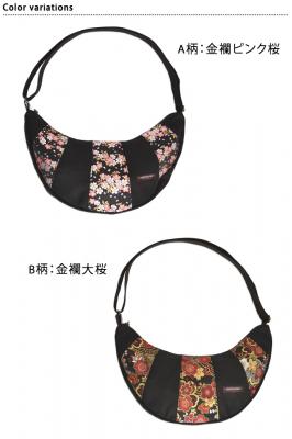 金襴切替三日月ジャガード織ショルダーバッグ◆CHIGIRI