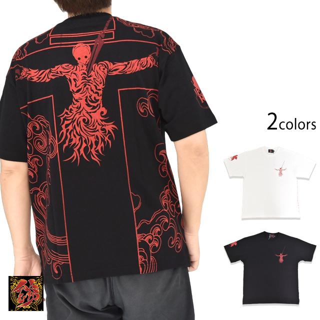 EVANGELION×錦 トライバルリリス半袖Tシャツ 錦 526357 和柄 和風