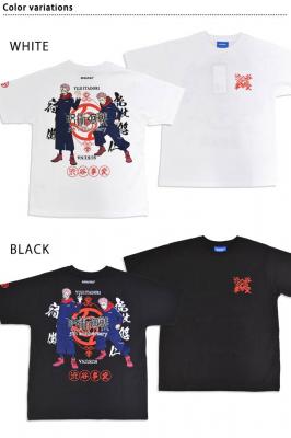 呪術廻戦×SEQUENZ 刺繍半袖Tシャツ「虎杖悠仁&両面宿儺」◆SEQUENZ