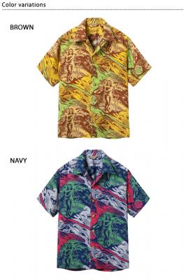 レーヨンアロハシャツ SPECIAL EDITION 「GAUGUIN WOODCUT MYSTIC」◆SUN SURF