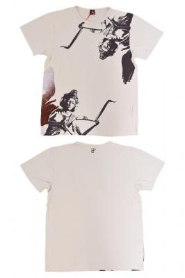 観音プリント半袖Tシャツ◆御洒落本舗