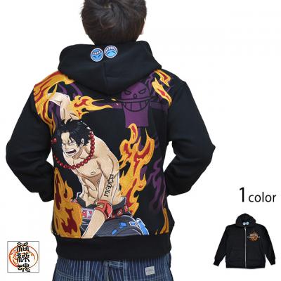 絡繰魂×ONE PIECE メラメラのパーカー「ポートガス・D・エース」◆絡繰魂
