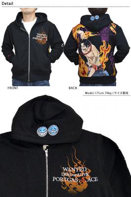 絡繰魂×ONE PIECE メラメラのパーカー「ポートガス・D・エース」◆絡繰魂