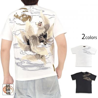 粋 月光九尾半袖Tシャツ◆絡繰魂