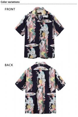 SUN SURF × 葛飾北斎 SPECIAL EDITION レーヨンアロハシャツ「踊り」◆SUN SURF