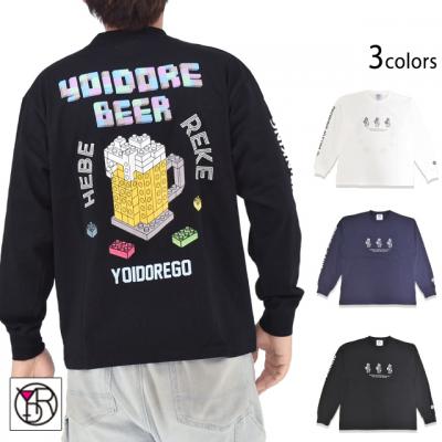 ビールブロックロングTシャツ◆YOIDORE