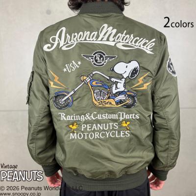 SNOOPY�R���{ PEANUTS MOTORCYCLE MA-1�W���P�b�g��Flagstaff