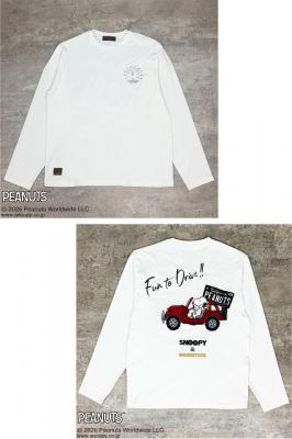 SNOOPYコラボ PEANUTS DRIVEロングTシャツ◆Flagstaff