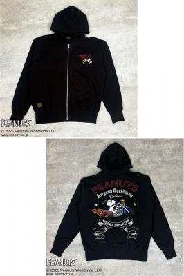 SNOOPYコラボ PEANUTS BIKEジップパーカー◆Flagstaff