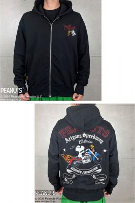 SNOOPYコラボ PEANUTS BIKEジップパーカー◆Flagstaff