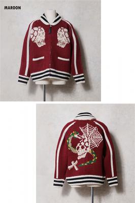 カウチンセーター「SKULL」◆HOUSTON