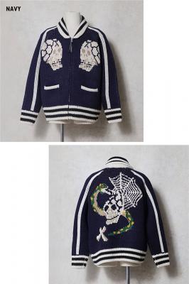 カウチンセーター「SKULL」◆HOUSTON