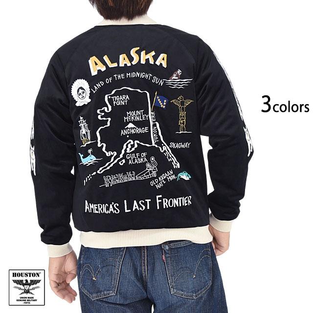 別珍スカジャン「ALASKA MAP」 HOUSTON 51619 ヒューストン ベロア