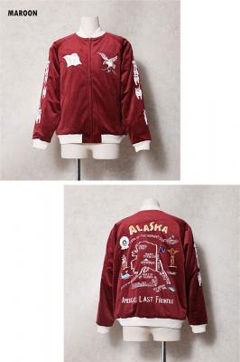別珍スカジャン「ALASKA MAP」◆HOUSTON