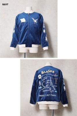 別珍スカジャン「ALASKA MAP」◆HOUSTON