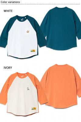 USA/C 色々ポケット刺繍8分袖ベースボールTシャツ◆go slow caravan