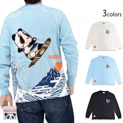 波富士歌舞伎パンダサーフロングTシャツ◆PANDIESTA JAPAN