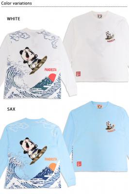 波富士歌舞伎パンダサーフロングTシャツ◆PANDIESTA JAPAN