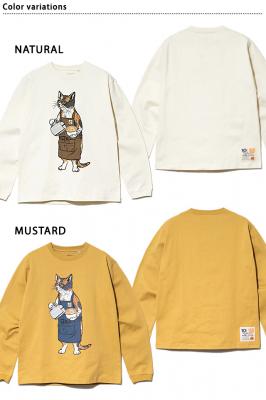 超ヘビーUSA/C バリスタ猫ロングTシャツ◆go slow caravan