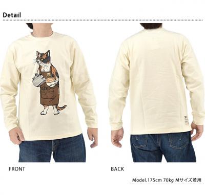 超ヘビーUSA/C バリスタ猫ロングTシャツ◆go slow caravan
