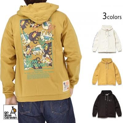 超ヘビーUSA/C スクエアロゴBP スナップボタンフーディー◆go slow caravan