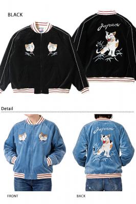 別珍スカジャン「CAT」◆HOUSTON/レディース