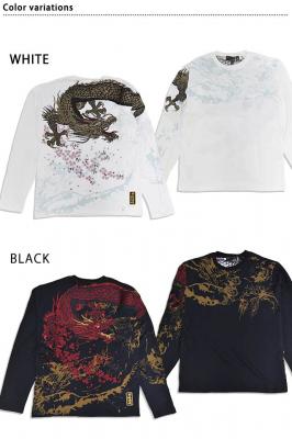 粋 龍桜ロングTシャツ◆絡繰魂
