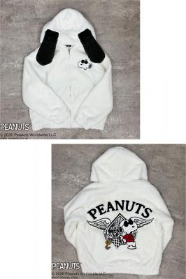 SNOOPYコラボ PEANUTS ファーパーカー◆Flagstaff