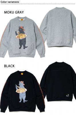 空紡糸裏毛 天津飯猫アクティブパターンプルオーバー◆go slow caravan